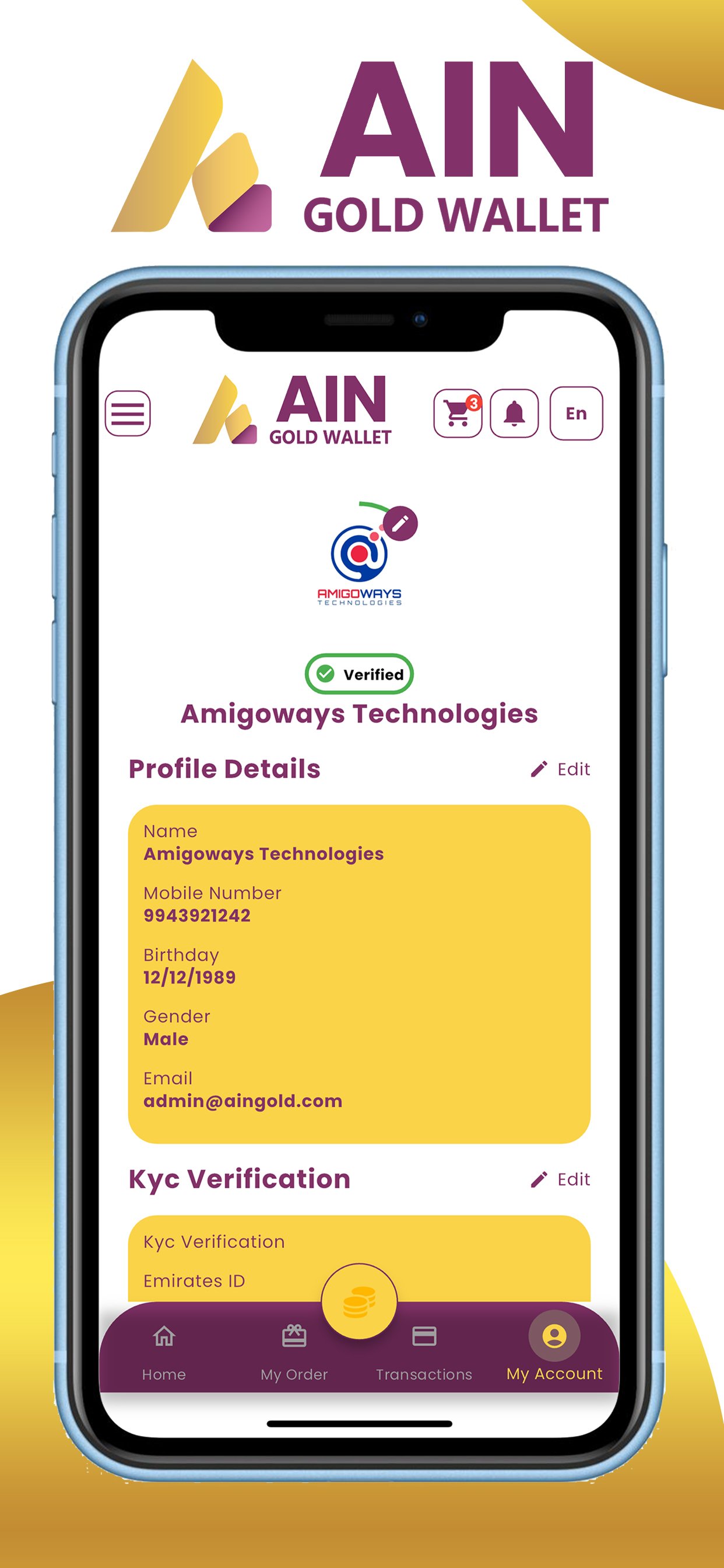 My Account & KYC Verification