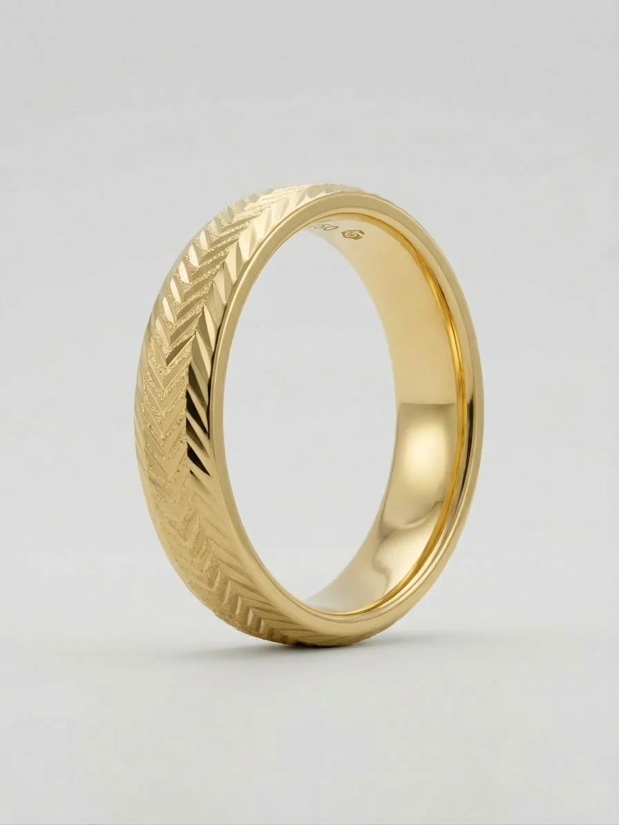 Royal Texture 24K Gold Band Ring 14g