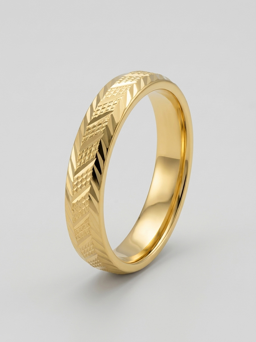 Royal Texture 24K Gold Band Ring 12g