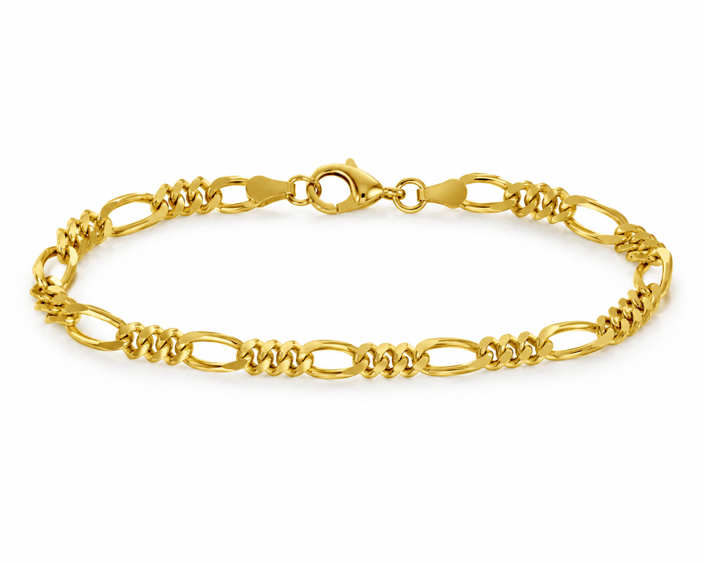 24K Pure Gold Figaro Link Bracelet 20g